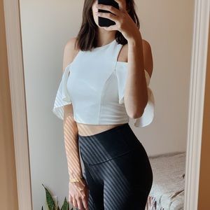 White off-shoulder crop top
